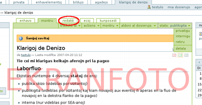 La butono "redakti" La butono "redakti"